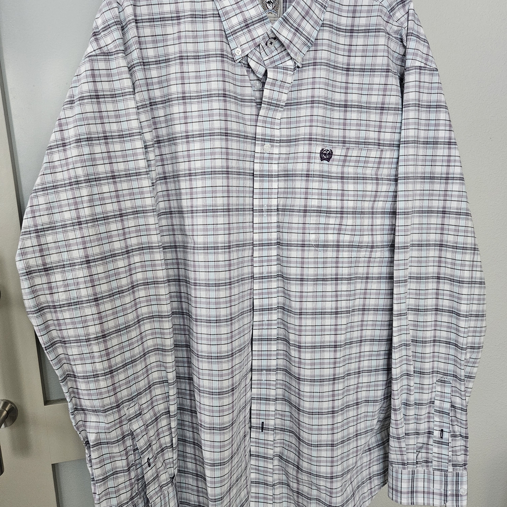 Men's Plaid Button-Down Shirt Cinch